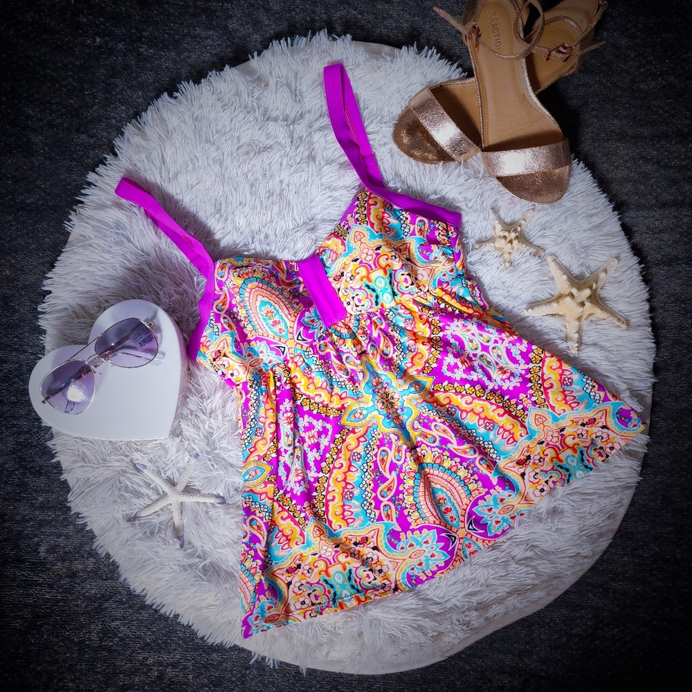 Athena Size 8 Colorful Geometric Tankini